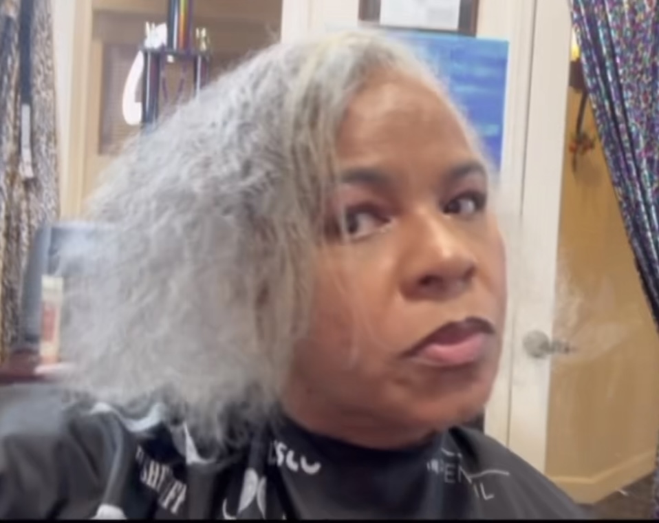 Cutting loose Salon view before Pixie cut